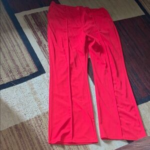 Fashion Nova Wide Leg Pants in Bright Red